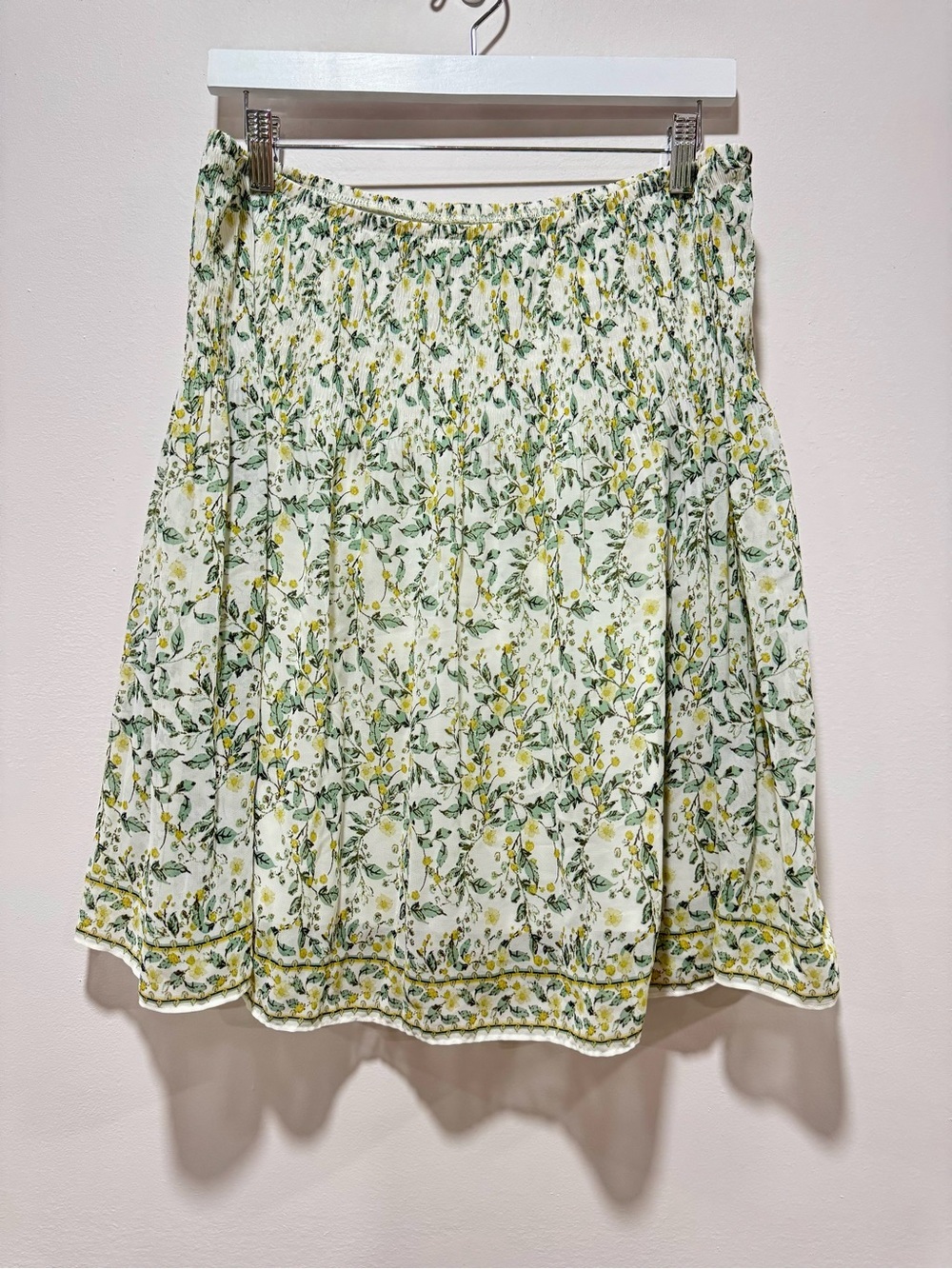 Max Studio Floral Smocked Circle Mini Skirt NWOT Size L‎